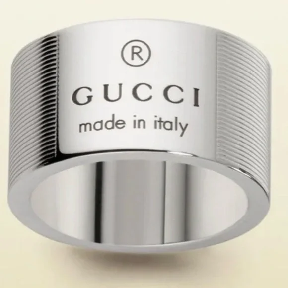 Gucci Sterling Silver Trademark Band Ring - Picture 2 of 6
